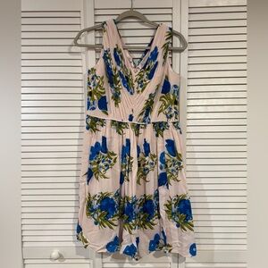 Boden Floral Midi Dress - Blue and Green